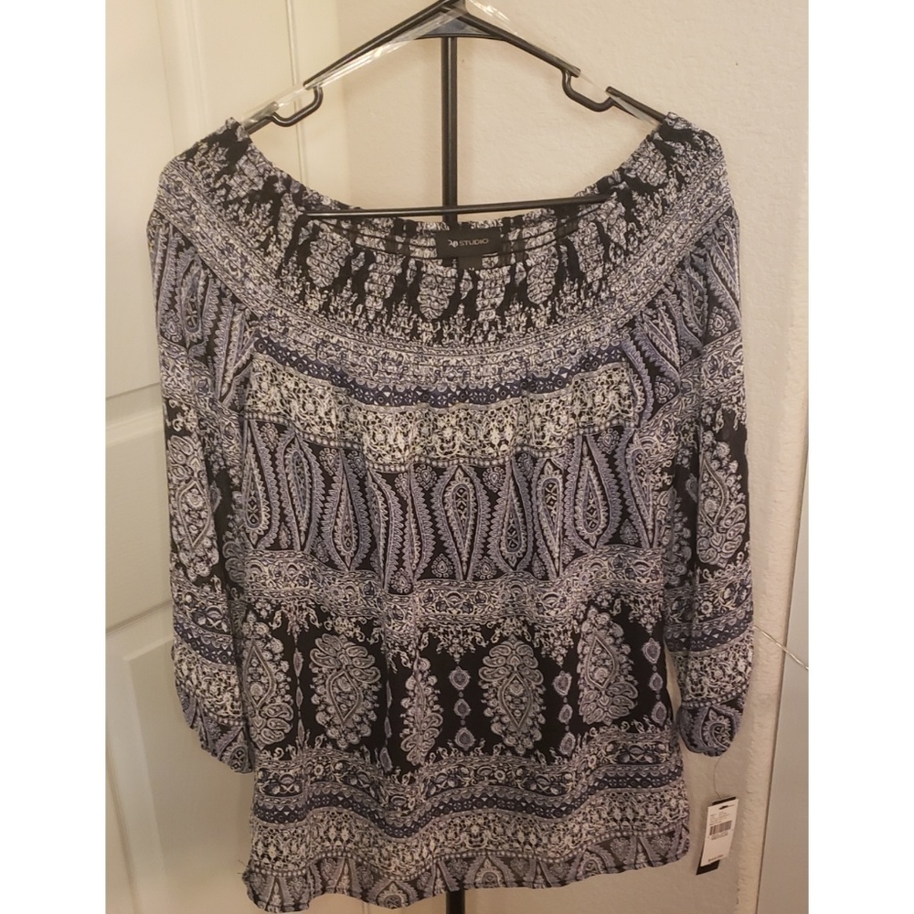 NWT AB Studio Fun Patern Shirt